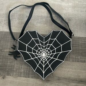 MAD Engine Black and White Spider Web Shoulder Bag